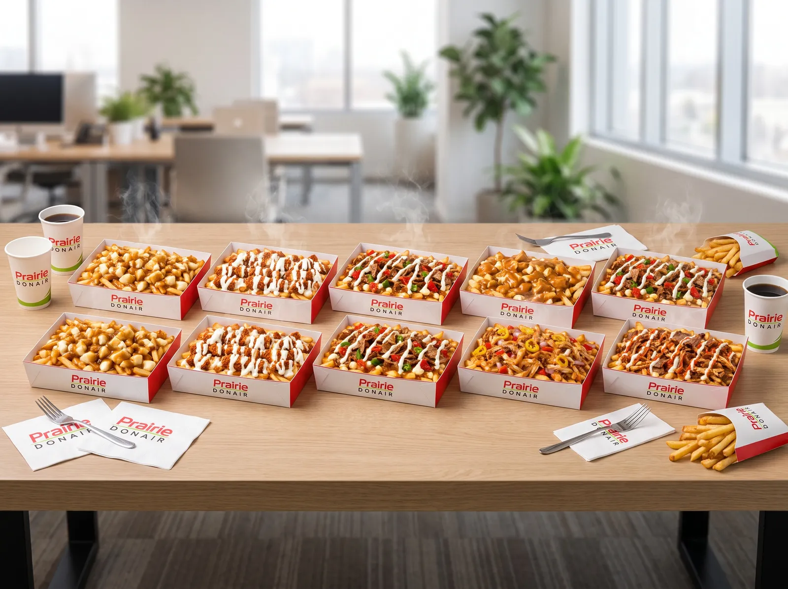Monster Poutine Platter — ten loaded poutines in five styles