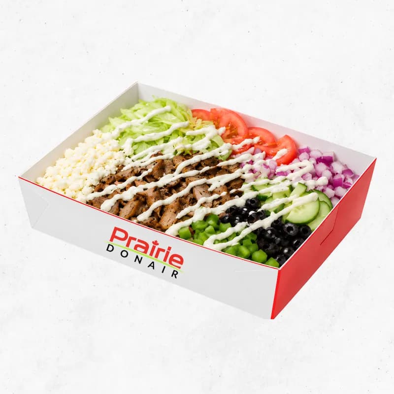 Greek Goddess Bowl in a Prairie Donair box